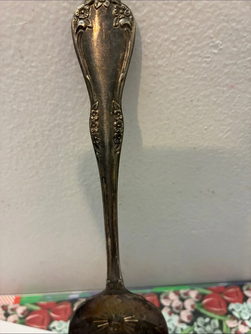 Vintage Holiday Serving Spoon - Seasonal Greetings Oneida Silversmith
